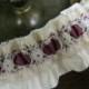 Victorian Ivory and Maroon Garter