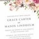 Floral Wedding Invitation (Printable) DIY by Vintage Sweet