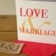 Wedding card - engagement card - red - orange - engagement congratulations - love & marriage - happy couple - wedding invite - husband to be