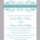 DIY Wedding Invitation Template Editable Word File Instant Download Printable Invitation Floral Wedding Invitation Elegant Blue Invitations