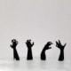 Halloween Wedding Cake Topper, Cupcake Toppers  - 4 Zombie hands