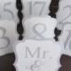 Elegant Wedding Table Number, Silver Shimmer and White Table Numbers, Custom Color Table Number