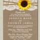 5” x 7” Rustic Burlap, Lace, Sunflower & Twine Wedding Invitation Digital File
