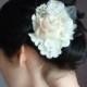 Bridal bespoke lace clip or comb fascniator couture rose Ivory White or Champagne - MONIQUE