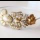 Bridal Headband - Gold Vintage Jewelry Collection - Eisenberg 1920s - Wedding Headpiece -Rhinestone Bridal Hair Jewelry-Bridal Tiara