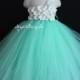 Mint green aqua flower girl tutu dress wedding dress tulle dress toddler dress 1t2t3t4t5t6t7t8t9t10t