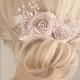 flower hair piece, Flower hair clip, wedding hair accessories, wedding headpiece, pearl hair clip, flower headpiece, bridal hair clip