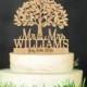 Mr Mrs Wedding Cake Topper with Tree Personalized Wood Cake Topper Wooden Rustic Cake Topper Last name topper