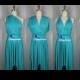 Bridesmaid Dress Infinity Dress Blue Knee Length Wrap Convertible Dress Wedding Dress
