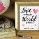 Love makes the world go round please sign our guest globe - Printable 8x10 and 4x6