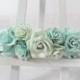 Mint flower crown - wedding floral hair wreath - flower headpiece for girls - flower hair accessories