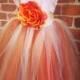 Burnt Orange Flower Girl Tutu Dress With Lace Collar Fall Weddings