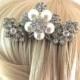 Vintage Rhinestone Brooch Pearl Bridal Hair Comb - Vintage Sparkle - Something Old