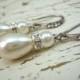 Rhinestone Pearl Drop Earrings Bridal Jewelry - Vintage Sparkle - Something Old