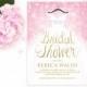 Wedding dress Bridal Shower Invitation - Pink and gold bridal shower invitation -  Bokeh sparkling invitation - Printable - Merryelle design