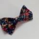 floral bow tie wedding bowtie multicolored navy blue red yellow green blosom brothers matching piece daddy and son ties papa et fils cravate