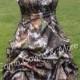 CAMO Wedding Dress / Gown with Pick Up and Tulle Peek-a-boo Skirt