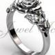 Flower Engagement Ring - Platinum diamond unusual unique flower engagement ring, wedding ring, anniversary ring ER-1059