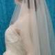 2 Tier Fingertip Wedding Veil Center Gathered / Butterfly Accented with Scattered Swarovski Crystals