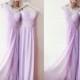 Lilac Bridesmaid Dresses,Splitside Long Prom Dress,Lilac Prom Dresses,Chiffon Grey Bridesmaid Dress,Bridesmaid Dresses,Long Prom Dress