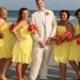 Beach Weddings Silk Bouquets bridesmaids Orange hot Pink Yellow bridal accessories brides maid bokay artificial flowers destination wedding