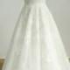 Ivory a line tulle lace wedding dress with detachable beading sash