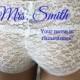 XSmall - CUSTOM Bridal Panty, Lace White Panties Undie, YOU pick the stone -  Mrs, Bride, I do or Your Name - Size XSMALL