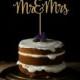 Mr and Mrs Cake Topper - Wedding Cake Topper - Mr & Mrs Gold Cake Topper - Keepsake Cake Topper