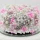 Vintage Brooch Wedding Cake Topper in Hot Pink Ready to Ship
