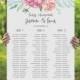 Printable Wedding Seating Chart, DIY Printable Guest Arrangement Chart, Wedding Signage - Pink Hydrangea & Rose