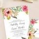 Isabella Printable Wedding Invitation (DIY Invitation), Watercolor Floral Invitation