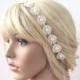 Wedding Headband, Bridal Headband, Pearl and Lace Headband, Bridal Hair Accessory, Wedding Hair Accessory