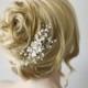 Bridal pearl hair comb. Floral freshwater pearl rhinestone headpiece. wedding decorative comb. Pearl hair comb. Wedding hair accessories.