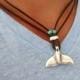 Men's Necklace - Men's Whale Tail Necklace - Men's Leather Necklace - Men's Jewelry - Men's Gift - Necklaces For Men - Guys Jewelry