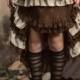 Brown Steampunk Lace Irregular Skirt