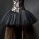 Alternative Fashion Black Romantic Gothic Corset High-Low Prom Dress