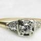 Antique Engagement Ring Diamond 14K Platinum Ring Deco Diamond Engagement Ring circa 1930s