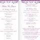 Wedding Program Template DIY Editable Text Word File Instant Download Program Purple Wedding Program Floral Program Printable Program 4x9.25