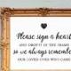 Wedding Guest Book Sign - please sign a heart and drop it in the frame - PRINTABLE wedding sign - 8x10 - 5x7