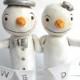 Winter Wedding Cake Topper Snowmen in Love for your Winter Wedding