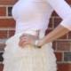 Celine - Tiered Tulle Skirt, Carrie Bradshaw Skirt in Champagne; Mini Tulle Skirt
