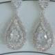 Crystal Wedding Earrings Bridal Jewelry Large Teardrop Earrings Wedding Chandielier Earrings