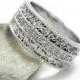 Diamond Filigree Gold Wedding Band, OM Eternity Ring, Patterned Wedding Ring, Full Eternity Diamond Ring.