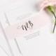 Calligraphy Wedding Invitation - Blush Pink Invitation - Romantic - Pastel, Watercolor - Flowing Calligraphy Wedding Invitation - Sample Set