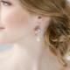 Bridal Earrings , Wedding Pearl Earrings, Bridal Jewelry , Dangle Pearl Earrings , Teardrop Earrings ,White Opal Swarovski Earrings, Vintage
