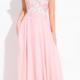 Straps Crystals Appliques Sleeveless Pink Blue Chiffon Ruched Floor Length