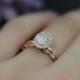 AMAZING 1ct Brilliant Moissanite Engagement Ring Set 5x7mm Oval Moissanite Ring Set Solid 14K Rose Gold Ring Set Wedding Ring Set