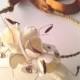 Pure silk cocoon flower and swarovski bridal wreath - hair fascinator- bridal hair accessories-ready to ship