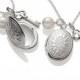 Bridesmaid Locket Necklace, Set of 3, Wedding Jewelry, Bridesmaid Gift, Sterling Silver, Pearl BM016