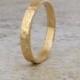 Mens Wedding Band Hammered Gold Wedding Ring 14K Distresssed Gold Band Engraved Custom Unique Wedding Bands Rustic Wedding Rings for Him Her